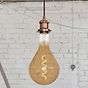 Soho Lighting Red Copper Bulb Holder Exposed Bulb Pendant Light With Twisted Black Cable