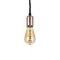 Soho Lighting Rose Gold Bulb Holder Exposed Bulb Pendant Light With Twisted Black Cable