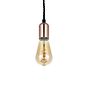 Soho Lighting Rose Gold Bulb Holder Exposed Bulb Pendant Light With Twisted Black Cable