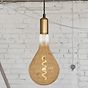 Soho Lighting Brass Bulb Holder Exposed Bulb Pendant Light With Twisted Black Cable