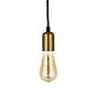 Soho Lighting Brass Bulb Holder Exposed Bulb Pendant Light With Twisted Black Cable