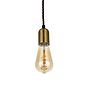Soho Lighting Brass Bulb Holder Exposed Bulb Pendant Light With Twisted Black Cable
