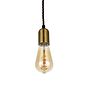 Soho Lighting Brass Bulb Holder Exposed Bulb Pendant Light With Twisted Black Cable