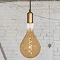 Soho Lighting Brass Bulb Holder Exposed Bulb Pendant Light With Twisted Dark Brown Cable