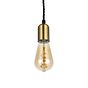 Soho Lighting Brass Bulb Holder Exposed Bulb Pendant Light With Twisted Dark Brown Cable