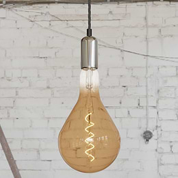 Nickel Exposed Bulb Pendant Light