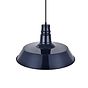 Squid Ink Navy Blue Industrial Dining Room Pendant Light - Large Argyll - Soho Lighting