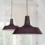 Mulberry Red Burgundy Industrial Dining Room Pendant Light - Large Argyll - Soho Lighting