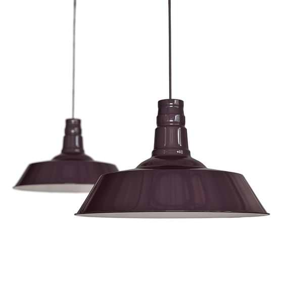 Mulberry Red Burgundy Industrial Dining Room Pendant Light - Large Argyll