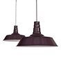 Mulberry Red Burgundy Industrial Dining Room Pendant Light - Large Argyll - Soho Lighting