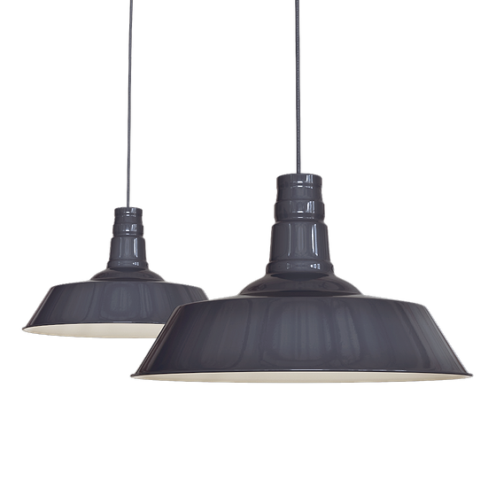 Large Leaden Grey Slate Industrial Dining Room Pendant Light - Large Argyll 