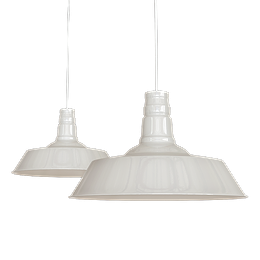 Large Argyll Industrial Pendant Light Clay White