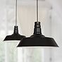 Large Matt Black Industrial Dining Room Pendant Light - Large Argyll 