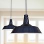 Squid Ink Navy Blue Industrial Breakfast Bar Pendant Light - Argyll 