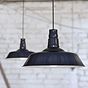 Squid Ink Navy Blue Industrial Breakfast Bar Pendant Light - Argyll 