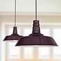 Mulberry Red Burgundy Industrial Breakfast Bar Pendant Light - Argyll - Soho Lighting