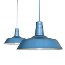 Blue Industrial Pendant Light