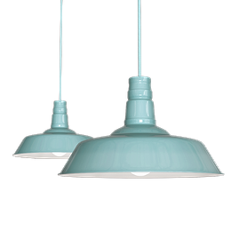 Argyll Industrial Pendant Light Duck Egg Blue