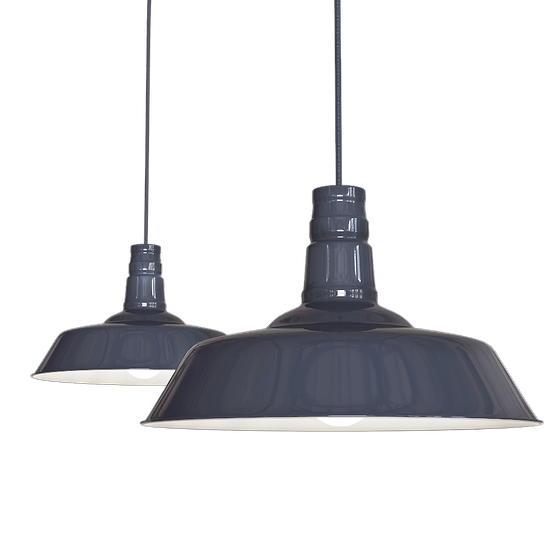 Leaden Grey Slate Industrial Breakfast Bar Pendant Light - Argyll