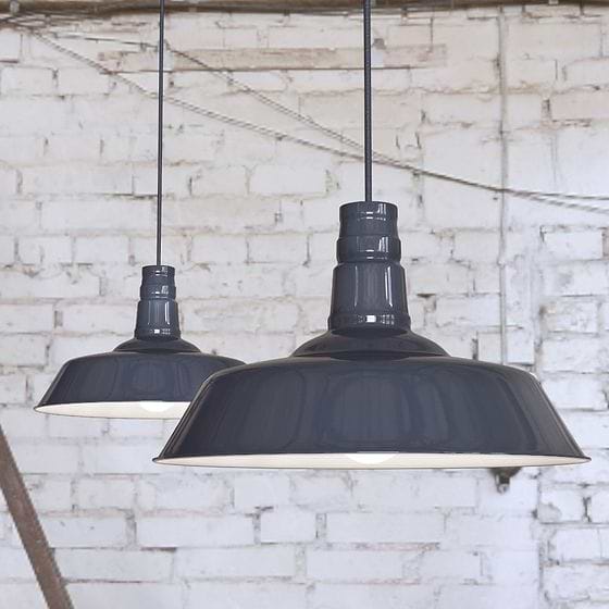 Leaden Grey Slate Industrial Breakfast Bar Pendant Light - Argyll - Soho Lighting