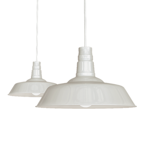 Clay White Cream Industrial Breakfast Bar Pendant Light - Argyll - Soho Lighting