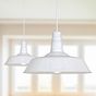 Pure White Industrial Breakfast Bar Pendant Light - Argyll