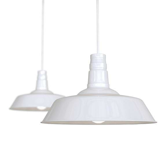 Pure White Industrial Breakfast Bar Pendant Light - Argyll