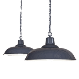 Portland Bedroom and Hallway Pendant Light Leaden Grey Slate - Soho Lighting