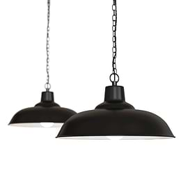 Portland Reclaimed Style Industrial Pendant Light Matt Black