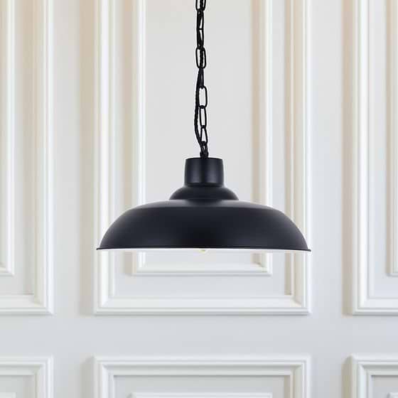 Portland Bedroom and Hallway Pendant Light Matt Black - Soho Lighting