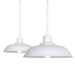 Portland Reclaimed Style Industrial Pendant Light Pure White