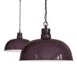 Berwick Rustic Dome Pendant Light Mulberry Red