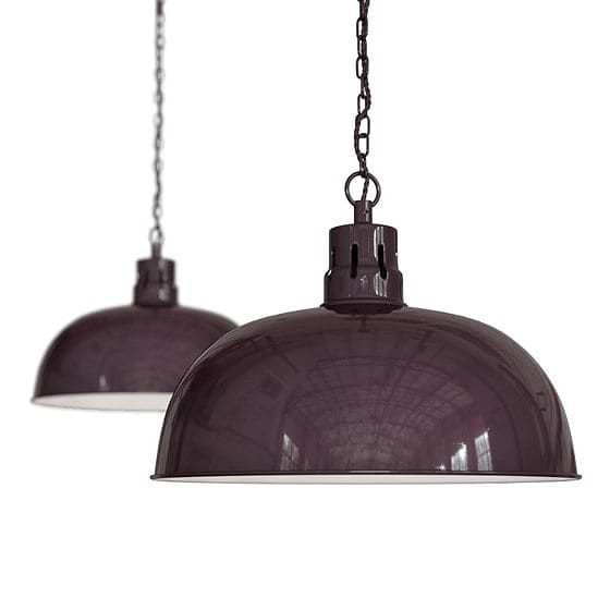 Mulberry Red Burgundy Rustic Dome Dining Room Pendant Light - Berwick