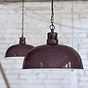 Mulberry Red Burgundy Rustic Dome Dining Room Pendant Light - Berwick