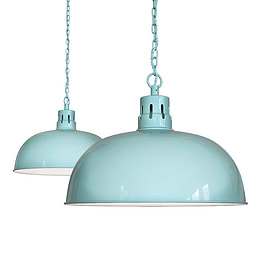 Berwick Rustic Dome Pendant Light Duck Egg Blue