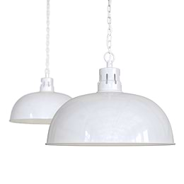 Berwick Rustic Dome Pendant Light Pure White