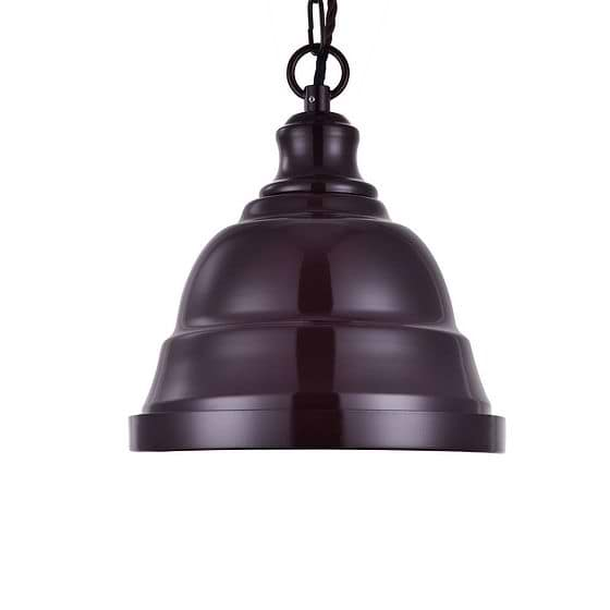 Ganton Small Vintage Pendant Light Mulberry Red Burgundy - Soho Lighting