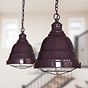 Mulberry Red Burgundy Vintage Cage Landing Pendant Light - Ganton - Soho Lighting