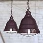 Mulberry Red Burgundy Vintage Cage Landing Pendant Light - Ganton - Soho Lighting