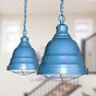 Ganton Cage Vintage Landing Pendant Light Aston Blue