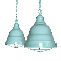 Ganton Vintage Cage Pendant Light Duck Egg Blue