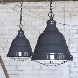 Ganton Vintage Cage Pendant Light Leaden Grey