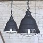 Leaden Grey Slate Vintage Cage Landing Pendant Light - Ganton - Soho Lighting