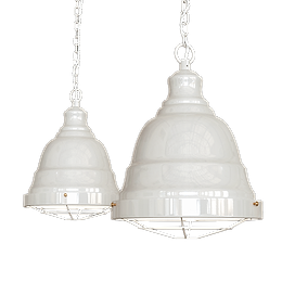 Ganton Vintage Cage Pendant Light Clay White