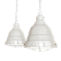 Clay White Cream Vintage Cage Landing Pendant Light - Ganton - Soho Lighting