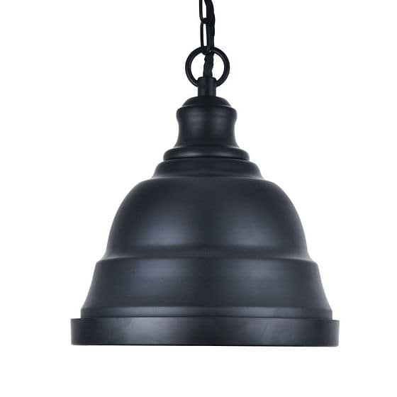 Ganton Small Vintage Pendant Light Matt Black - Soho Lighting