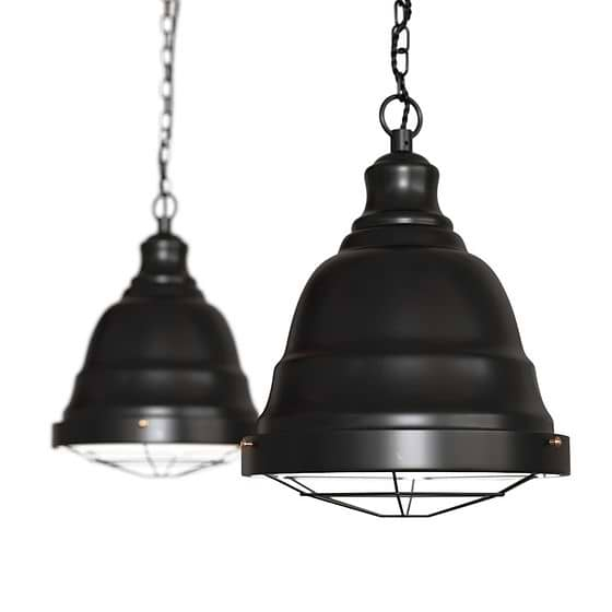 Matt Black Vintage Cage Landing Pendant Light - Ganton - Soho Lighting