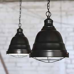 Matt Black Small Caged Pendant Light