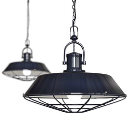 Brewer Cage Industrial  Pendant Light Squid Ink Blue