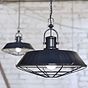 Brewer Cage Industrial Kitchen Island Pendant Light Squid Ink Navy Blue - Soho Lighting